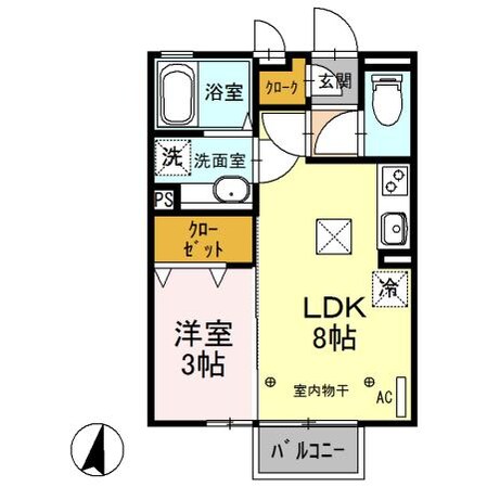 オー・ピュール　A/B（高崎市京目町）の物件間取画像